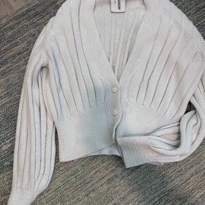 Elegant Cream Button-Up Cardigan